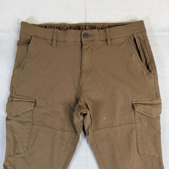 Projek Raw Pants Mens 36 Brown Slim Tapered Performance Stretch Chino - Picture 2 of 7